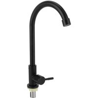 Eosnow - G1/2 Wasserhahn, 90 Grad drehbar, einzelner kalter, mattschwarzer Wasserhahn für Küchenspüle von EOSNOW