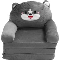 Kinder 2 in 1 Flip Open Leichtes Lautstädter ausziehbarer Schläfer Couch Cartoon Faltbarer Stuhl graue Hund 3 Schichten - Eosnow Kinder 2 in 1 Flip Open Leichtes Lautstädter ausziehbarer Schläfer Couch Cartoon Faltbarer Stuhl graue Hund 3 Schichten - Eosnow von EOSNOW