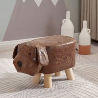 Eosnow - Kinder-Hocker aus Holz, niedlicher Cartoon-Kinderhocker, kleiner Hocker in Hundeform, für Zuhause, Kindergarten, Braun von EOSNOW