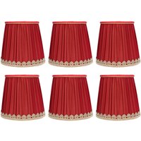 Kleiner Lampenschirm aus Stoff, Weinrot, goldener Rand, Lampenschirm für E14 Tisch-Kronleuchter-Wandlampe von EOSNOW