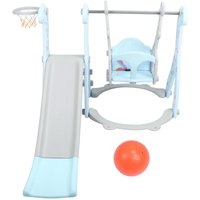 Kletterschaukelset für Kleinkinder,mit Basketballkorb, Outdoor-Indoor-Kinderspielrutschenset,Blau - Blau - Eosnow von EOSNOW