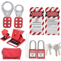 Lockout-Tagout-Kit, multifunktional, mit Hasp-Warnschild, Sicherheit, rotes Vorhngeschloss, tragbar - Eosnow Lockout-Tagout-Kit, multifunktional, mit Hasp-Warnschild, Sicherheit, rotes Vorhngeschloss, tragbar - Eosnow von EOSNOW