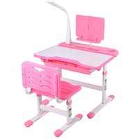 Rosa ergonomisches, verstellbares Kinder-Schreibtisch- und Stuhl-Set, Lesestnder, Augenschutzlampe - Eosnow von EOSNOW