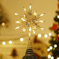 Weihnachten Sternbaumtopper 3D Geometrische dekorative led -Leuchten batteriebetriebene schöne Beleuchtung mit federloser Basis für den Urlaub von EOSNOW