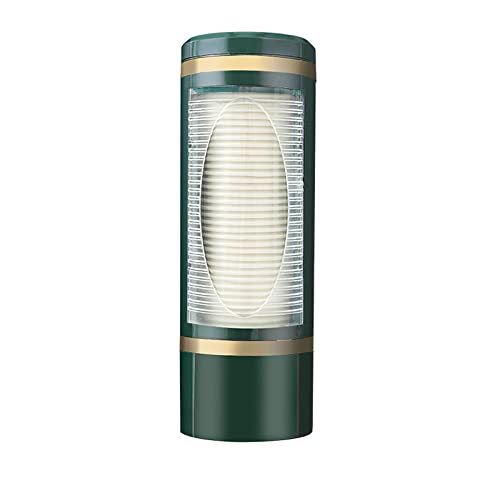 EOTRERANQ Badezimmer-Becherspender, grüner Pull-Typ-Wasserbecherhalter, wandmontierter Wasserbecherspender, passend for verschiedene Kunststoff- und Pappbecher for Zuhause und Büro, Dispensador de Vas von EOTRERANQ