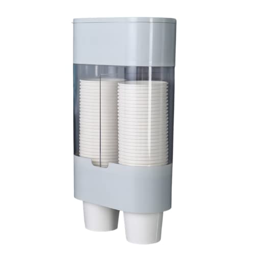 EOTRERANQ Badezimmer-Einwegbecherspender, Doppelrohr-Pull-Typ-Wasserkühler, Becherhalter mit Pastenplatte, montierbarer Becherspender for das Heimbüro, Dispensador de Vasos Halter(B) von EOTRERANQ