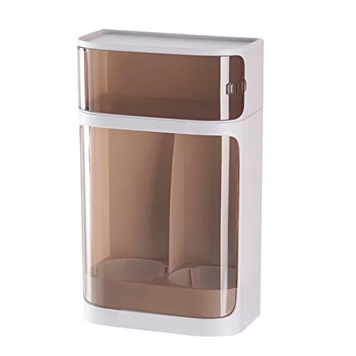 EOTRERANQ Badezimmer-Wasserbecherspender, Wandmontage, Pull-Typ-Becherhalter mit Ablagefach, Doppelrohr-Einweg-Becherspender for Zuhause, Büro, Fitnessstudio, Dispensador de Vasos Halter(A) von EOTRERANQ
