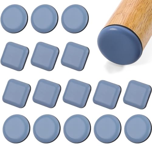 EOUIAV 16-teiliges selbstklebendes Teflon-Gleiter-Gleitbrett, Möbelgleiter, Teflon-Gleiter, Möbelgleiter-Set für Böden (quadratisch und rund) von EOUIAV