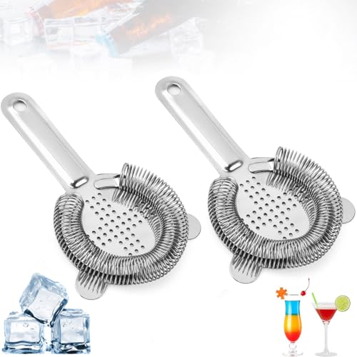 EOUIAV 2-teiliges Barsieb-Set: Cocktail-Edelstahl-Hawthorne-Strainer und Bar-Trainer, ideal für perfekte Cocktails, robuste Qualität von EOUIAV