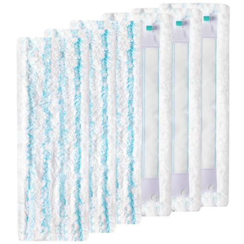 6 Stück Wischbezüge für Leifheit Profi XL Cotton Plus / Profi XL Micro Duo Vollstiel Bodenwischer, 2 Arten Mikrofaser Ersatzbezüge für Alle Böden, Schnelle Fleckentfernung Effiziente Wasseraufnahme von EOVWAEO