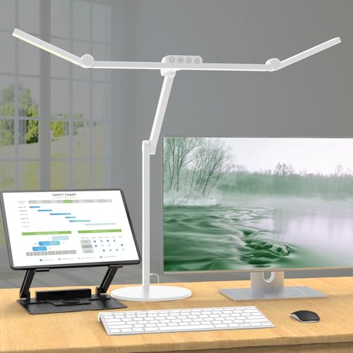 24W Dimmbar Schreibtischlampe LED - 72cm Tageslichtlampe mit Sockel und Umgebungslicht, drehbare Tischlampe für Homeoffice & Büro, automatische Schreibtisch Monitor Lampe zum Zeichnen & Arbeiten 24W Dimmbar Schreibtischlampe LED - 72cm Tageslichtlampe mit Sockel und Umgebungslicht, drehbare Tischlampe für Homeoffice & Büro, automatische Schreibtisch Monitor Lampe zum Zeichnen & Arbeiten von EPABINA
