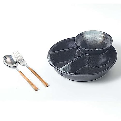 EPASHA Portionskontrollplatte/Portionskontrollplatten, Geteilte Teller mit Farbverlaufsglasur for Erwachsene, bariatrische Platten for Portionskontrolle – e-Divider-Platten-Set (Color : B) von EPASHA