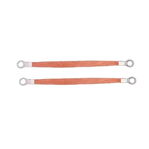 Erdungskabel, Erdungsdraht, 100 Stück kupferummantelter Aluminium-Brücken-Erdungsdraht, geflochtener Kupferdraht, Flachdraht, flexibler Anschluss, Verteilerkasten-Jumper(200MM-2.5SQUARE) von EPASHA