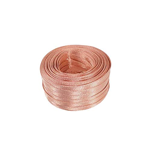 Flaches geflochtenes Kupferdraht-Abflusskabel, elektrisch, verseilt, blank, flexibel, Spiral-Erdungskabel, leitfähige Leiter, 20 m Flaches geflochtenes Kupferdraht-Abflusskabel, elektrisch, verseilt, blank, flexibel, Spiral-Erdungskabel, leitfähige Leiter, 20 m von EPASHA
