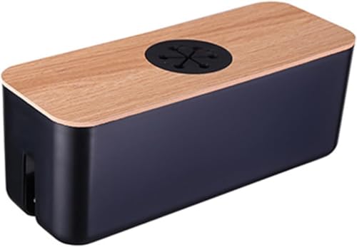 Kabelbox-Aufbewahrung, Kabel-Organisationsbox, Kabel-Aufbewahrungsbox, Kabelmanagementbox – Verbergen und Ordnen von Kabeln mit Deckel – Aufbewahrungsbox mit großer Kapazität (schwarz) Kabel-Aufbewahr von EPASHA