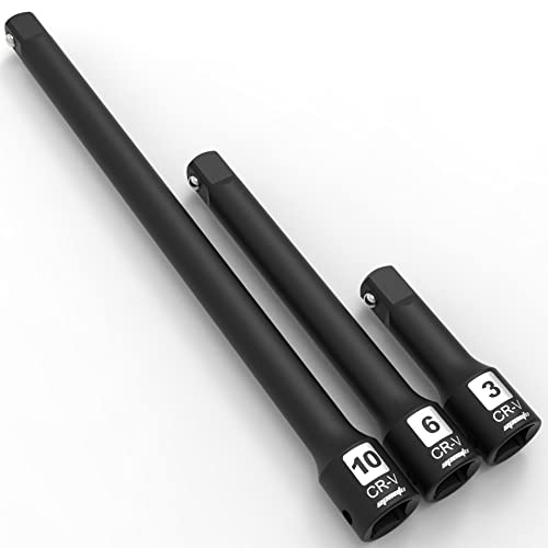 EPAuto 1/2-Inch Drive Impact Socket Extension Bar Set, Cr-V, 3 Pieces von EPAUTO
