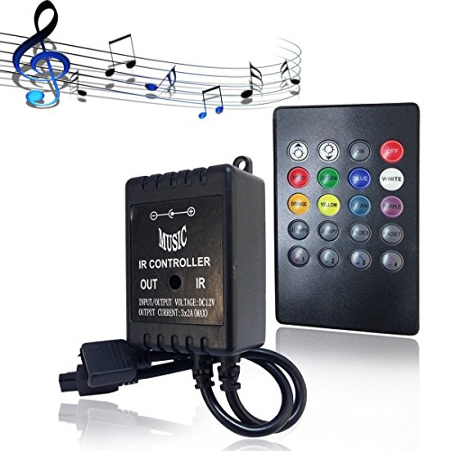 SUPERNIGHT RGB Controller LED Musik Controller 20Keys IR Remote Fernbedienung Kontroller Steuerung für DC12V 3528/5050 SMD LED Streifen RGB LED Lichtband Farbwechsel Led Lichtleiste[ONLY CONTROLLER] von SUPERNIGHT