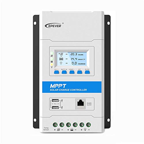 EPEVER® 20A MPPT Solarladeregler 12V/24V Automatische Erkennung der Systemspannung mit LCD-Display und USB-Anschlüssen für Haushalts System - TRIRON 2210N von EPEVER