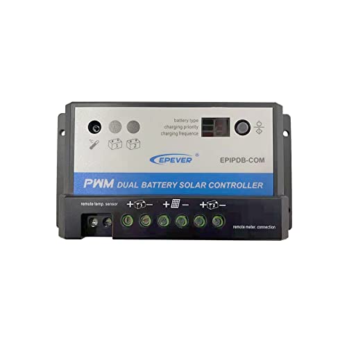 EPEVER® EPIPDB-Com 20A PWM Laderegler für 2 verschiedene Batterie 12/24V Duo Batterie, epipdb-com 20a (12/24v, 320/640w) von EPEVER