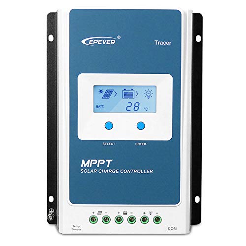 EPEVER MPPT Laderegler 10A 12V / 24V Auto Work max. PV 100V Solarregler mit LCD-Display für versiegelte überflutete Lithium-Gel-AGM-Batterien (Tracer 1210AN) von EPEVER