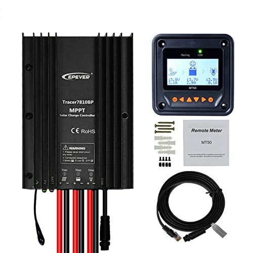 EPEVER MPPT Laderegler 30A 12V 24V Auto Max PV 100V, IP67 wasserdicht Solarladeregler Solarmodul Ladegerät Regler Kit für versiegelten Gel überfluteten Lithium Benutzer (MPPT 30A + MT50 + RS485) von EPEVER