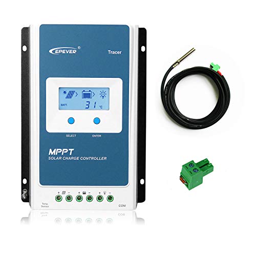 EPEVER MPPT Solarladeregler 40A 12V / 24V Auto Work max. PV 100V Solar Panel Regler Gemeinsame negative LCD-Anzeige für Gel AGM Flooded Sealed Lithium-Batterie(Tracer4210AN) von EPEVER