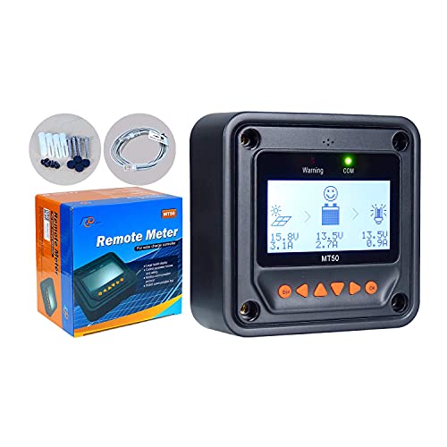 EPEVER MT50 Remote Meter für MPPT Solarladeregler 10A / 20A / 30A / 40A mit LCD-Display-Monitor und eingestellten Daten des Solarladereglers (MT50) von EPEVER