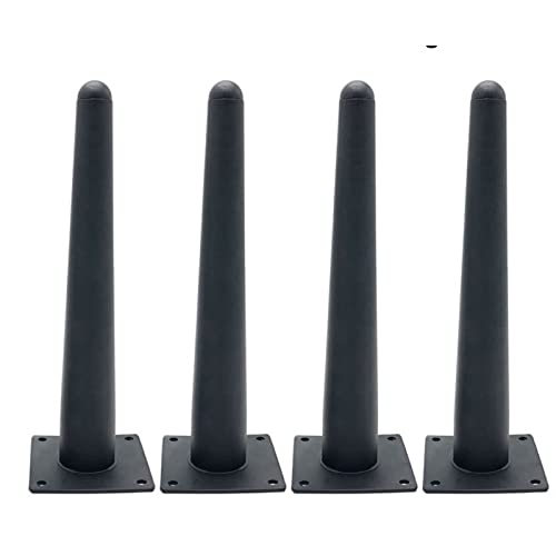 4 Stück Möbelfüße aus Edelstahl, TV-Möbel, Fuß, Sofa, Beine, Hardware Schrankbeine, 12/15/20/25/30 cm, konische Beinbelastung, 900 kg (Farbe: Straight Kegelschwarz, Größe: 25 cm) von EPHASI