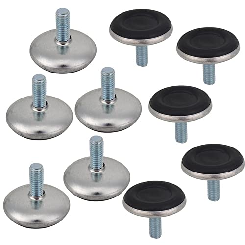 EPHASI 20 Stück/Set verstellbare Möbelfüße, Tischnivellierfüße, Füße, schwarze Basis M6 x 28 mm, 6 mm, Stoßfänger aus Nylon + Gewindestange (Größe: 20 Stück) von EPHASI