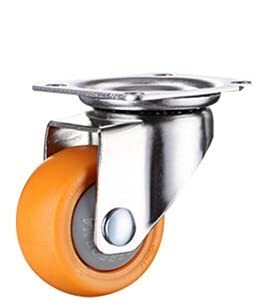 EPHASI 4 Stück 50 mm robuste 160 kg orange Lenkrollen Trolley Möbelrollen Gummi (Farbe: 4A, Größe: 5,1 cm) von EPHASI