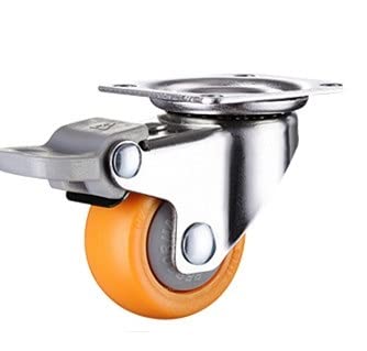 EPHASI 4 Stück 50 mm robuste 160 kg orange Lenkrollen Trolley Möbelrollen Gummi (Farbe: 4C, Größe: 5,1 cm) von EPHASI