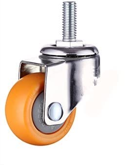 EPHASI 4 Stück 50 mm robuste 160 kg orange Lenkrollen Trolley Möbelrollen Gummi (Farbe: 4D, Größe: 5,1 cm) von EPHASI