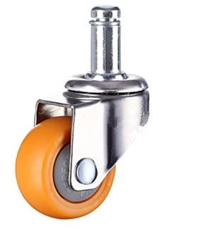 EPHASI 4 Stück 50 mm robuste 160 kg orange Lenkrollen Trolley Möbelrollen Gummi (Farbe: 4F, Größe: 5,1 cm) von EPHASI