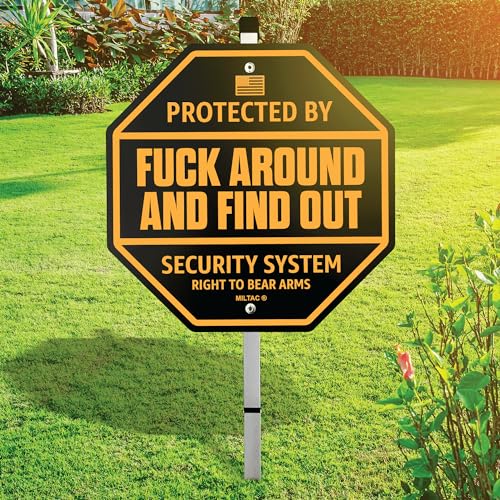 FAFO Schild mit Aufschrift "Fuck Around and Find Out", lustiges Warnschild mit Aufschrift "No Trepassing Hof", geschützt durch taktische Ausrüstung, Geschenke für Militärveteranen (Hofschild, von EPIC Goods
