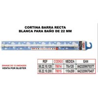 Epid - Badezimmervorhang gerade Stange 22 mm weiß 110x200 55.22.10.CC.200 von EPID