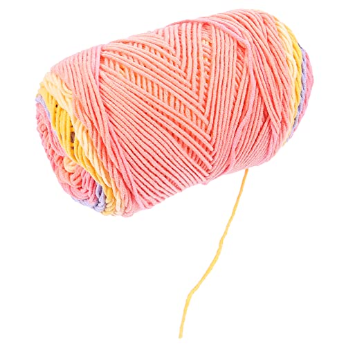 EPIGEIST 1 Rolle 5 Stränge Regenbogenbaumwolle Geflochten Farbig Flechten Strickgarn Strickzubehör Perlenset Selbstgemachtes Kabel Baumwollkordel DIY Seil DIY Bastelseil 55% Acryl von EPIGEIST