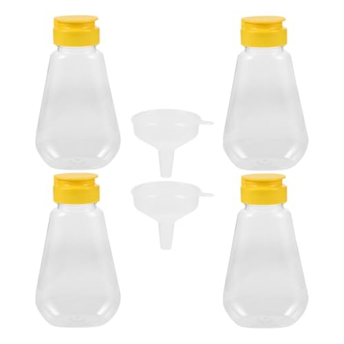 EPIGEIST Leere Honigflasche Satz mit Auslaufsicherem Deckel Quetschhonigglas und Gewürzbehälter für Ketchup Senf Salatdressing Praktischer Küchenhelfer für Grillabende und Partys von EPIGEIST