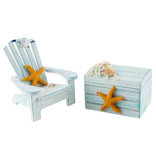 EPIGEIST 1 Set Mini Strandstuhl Tabletts Zur Dekoration Muschel Boxen Rustikale Dekoration Strand Drehbare Chaiselongue Miniatur Nautik Miniatur Dekorationsartikel Lounge von EPIGEIST