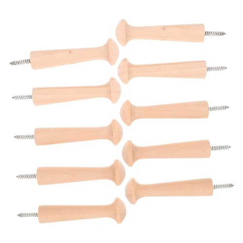 EPIGEIST 10 Stück Schraubbare Holz Wandhaken Naturholz Garderobenhaken Robuste DIY Shaker Pegs für Schlüssel Handtücher Mäntel und Küchenutensilien Organizer von EPIGEIST