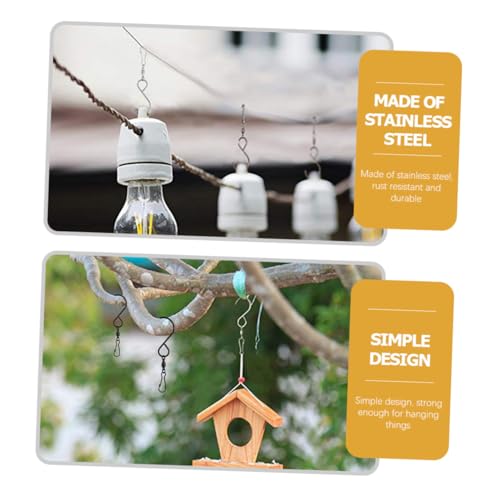 EPIGEIST 10 Stück Teiliges Edelstahl Drehbarer Schwenkhaken Robuste Aufhängehaken für Blumentöpfe Windspiele Vogelhäuschen und Gartenlampen Vielseitig Einsetzbar für Hängekörbe und von EPIGEIST