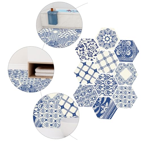 EPIGEIST 10 Stück rutschfeste Bodenaufkleber Böden für Greifer Badezimmerfliesenaufkleber Bodenbelag klebefliesen Badezimmeraufkleber Anti-Rutsch-Aufkleber sechseckige Fliesenpaste PVC Blau EPIGEIST 10 Stück rutschfeste Bodenaufkleber Böden für Greifer Badezimmerfliesenaufkleber Bodenbelag klebefliesen Badezimmeraufkleber Anti-Rutsch-Aufkleber sechseckige Fliesenpaste PVC Blau von EPIGEIST