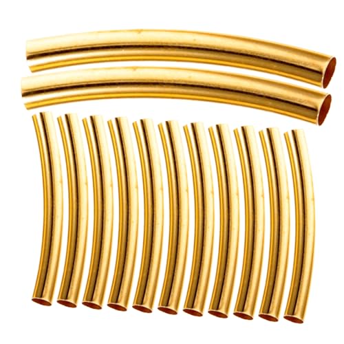 EPIGEIST 100 Stück Gebogene Metallröhren Perlen Langlebige Spacer Beads für Armbänder Halsketten DIY Schmuckherstellung Goldfarben Robust und Vielseitig Einsetzbar EPIGEIST 100 Stück Gebogene Metallröhren Perlen Langlebige Spacer Beads für Armbänder Halsketten DIY Schmuckherstellung Goldfarben Robust und Vielseitig Einsetzbar von EPIGEIST