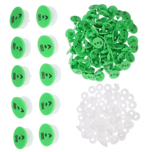 EPIGEIST 100 Stück Kaninchen ohrmarken mit Nummern Langlebige für Kleintier Haustier identifikation Sichtbare Grüne Markierungen für Schnelle Erkennung und Einfache Anbringung von EPIGEIST