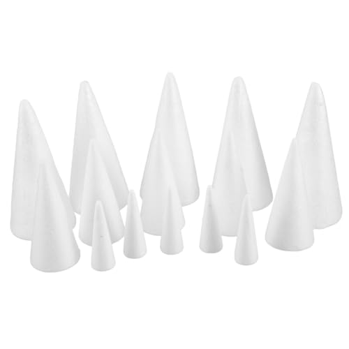 EPIGEIST 15 Stück Teiliges DIY Weihnachtsbaum Foam Weißer Bastelkegel für Leichtes Bastelmaterial für Weihnachtsdeko Bastelprojekte Handgefertigte Schmuckgestaltung von EPIGEIST