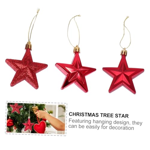 EPIGEIST 18 Stück Teiliges Plastikschnörkel Fünf Punkte Sterne Weihnachtsbaum Deko Rot Glänzend Weihnachtsbaumspitze Christbaumschmuck zum Aufhängen für Festliche Weihnachtsfeier EPIGEIST 18 Stück Teiliges Plastikschnörkel Fünf Punkte Sterne Weihnachtsbaum Deko Rot Glänzend Weihnachtsbaumspitze Christbaumschmuck zum Aufhängen für Festliche Weihnachtsfeier von EPIGEIST