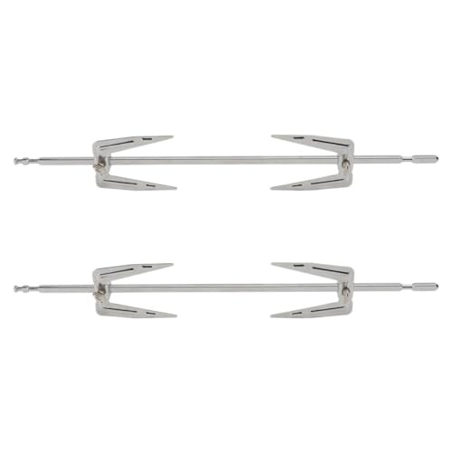 EPIGEIST 2 Sätze Edelstahl Grillgabeln mit Schraubverschluss Langlebige BBQ Spieße für Ofen und Gasgrill Praktische Hähnchen Bratgabeln Verstellbare Metallspieße für Grillen und Braten von EPIGEIST