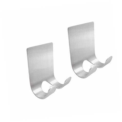 EPIGEIST 2 Stück Edelstahl Rasierer Haken Selbstklebend Ohne Bohren Haftend Mehrzweck Haken für Schlüssel Hut Stromkabel Aufbewahrung Rostfrei und Kratzfest von EPIGEIST