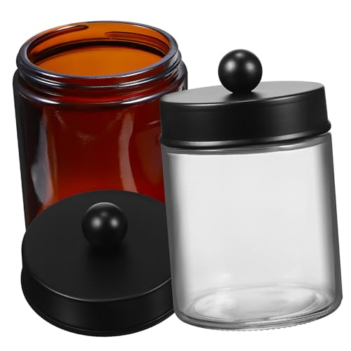 EPIGEIST 2 Stück Glas Cotton Pad Aufbewahrungsbox mit Deckel Transparenter Brauner Behälter Langlebiger Organizer für Wattestäbchen und Wattepads Kompakt und Sicher für Badezimmer EPIGEIST 2 Stück Glas Cotton Pad Aufbewahrungsbox mit Deckel Transparenter Brauner Behälter Langlebiger Organizer für Wattestäbchen und Wattepads Kompakt und Sicher für Badezimmer von EPIGEIST