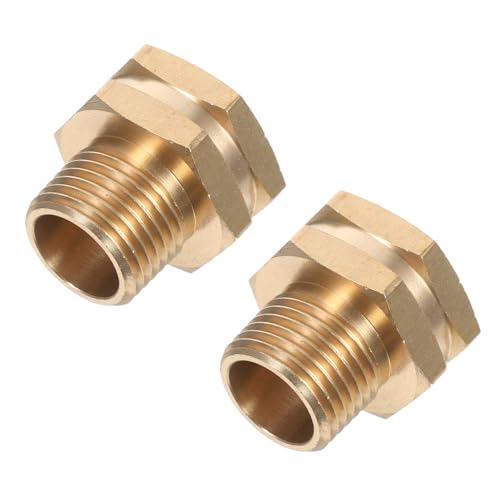 EPIGEIST 2 Stück Messing Garten Schlauchadapter Ght Mutter Npt Vater Gewinde Wasserschlauch Reparaturset aus Langlebigem Messing für Gartenbewässerung Autowäsche und Außenbereich von EPIGEIST
