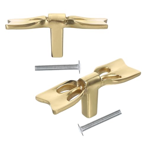 EPIGEIST 2 Stück Messing bow pull griffe Dekorative Schrankgriffe aus Solidem Messing für Kommoden Kleiderschränke und Nachttische Langlebig Stilvolles Schleifen design Goldener Farbton von EPIGEIST